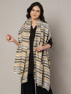 Woolen Zig-Zag Moonlight Zari Women Stole | Traditional Winter Wrap (80 x 28 Inches)