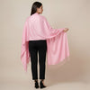 Solid Viscose Pink Women Stole with Soft Drape & Fringed Finish | Lightweight Everyday Wrap (80 × 28 Inches)