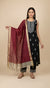 Maroon Striped Silk Dupatta with Zari Border | Elegant Ethnic Drape (2.5 Metres Approx.)