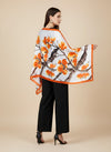Printed Silk Women Stole with Artistic Motif Design | Elegant Lightweight Wrap (80 × 28 Inches)