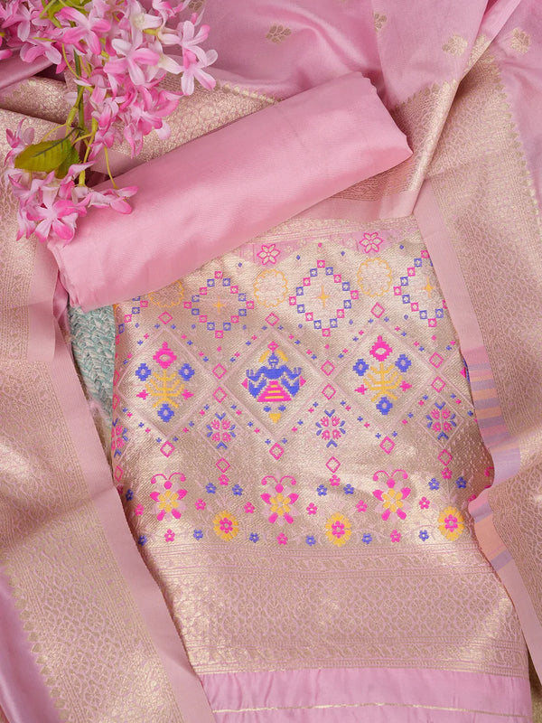 Women’s Banarasi Silk Unstitched Suit Set | Luxurious Ethnic Ensemble