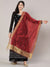 Maroon Chanderi Silk Dupatta with Gold Border & Tassels (Size: 2.5x1 m Approx)