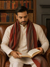Reversible Woolen Mens Stole with Classic Striped Weave | Elegant Winter Wrap (80 × 28 Inches)