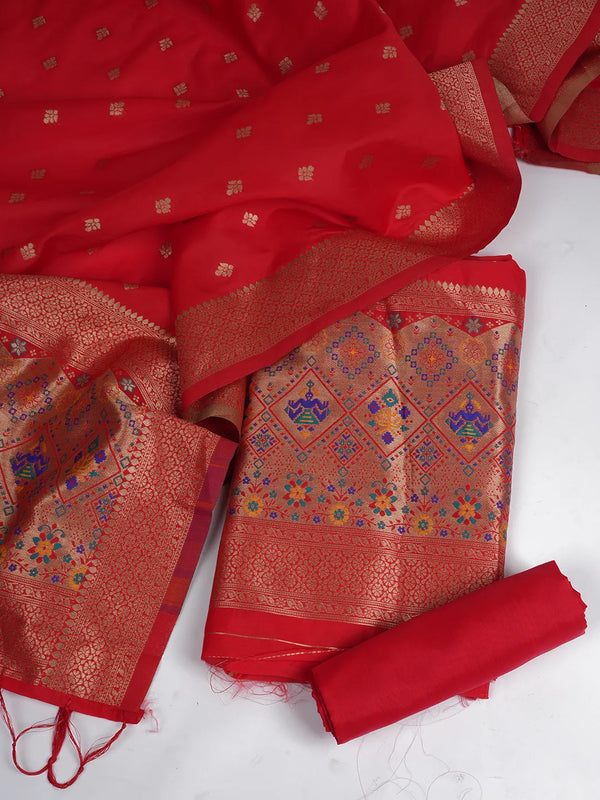 Women’s Banarasi Silk Unstitched Suit Set | Luxurious Ethnic Ensemble