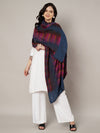 Woolen Women Stole with Ikat-Inspired Woven Motifs | Elegant Ethnic Wrap (80 × 28 Inches)