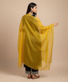 Yellow Monica Cotton Dupatta with Woven Motifs | Elegant Ethnic Drape (2.5 Metres Approx.)