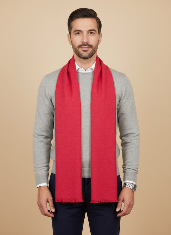 Solid Woolen Mens Stole | Classic Minimal Winter Wrap (80 × 28 Inches)
