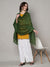 Bottle Green Solid Cotton Dupatta with Subtle Texture & Tassel Ends (Size: 2.5x1 m Approx)
