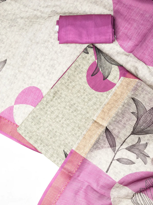 Women’s Linen Unstitched Suit Set | Elegant Ethnic Ensemble