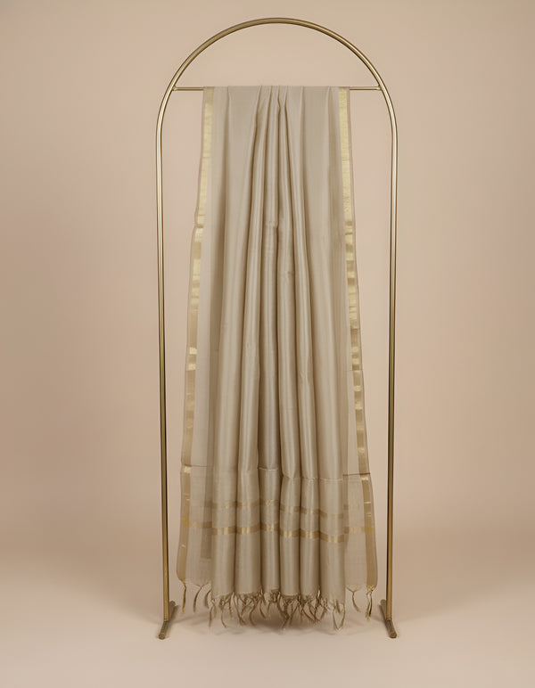 Beige Monica Cotton Dupatta with Woven Motifs | Elegant Ethnic Drape (2.5 Metres Approx.)