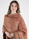 Brown Jamawar Wool Blend Women Shawl with Intricate Paisley Weave – 80×40 Inches