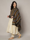 Woolen Zig-Zag Moonlight Zari Women Stole | Traditional Winter Wrap (80 x 28 Inches)