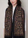 Woolen Women Shawl with Intricate Traditional Motif & Ornate Woven Border | 80 x 40 Inches