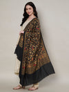Woolen Women Shawl with Traditional Bird & Floral Jaal Motifs and Ornate Woven Border (80 x 40 Inches)