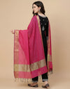 Rani Striped Silk Dupatta with Zari Border | Elegant Ethnic Drape (2.5 Metres Approx.)