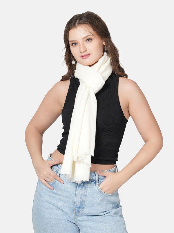 Solid Woolen Women Stole | Classic Minimal Wrap (80 × 28 Inches)