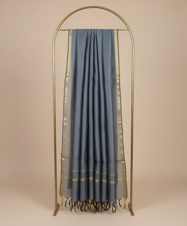 Grey Monica Cotton Dupatta with Woven Motifs | Elegant Ethnic Drape (2.5 Metres Approx.)