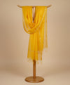 Yellow Monica Cotton Dupatta with Woven Motifs | Elegant Ethnic Drape (2.5 Metres Approx.)