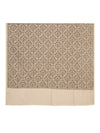 Woolen Women Shawl in Beige with All-Over Floral Jaal Weave (80 x 40 Inches)