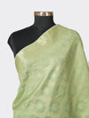 Green Banarasi Silk Dupatta with Elegant Woven Floral Jaal (Size: 2.5x1 m Approx)