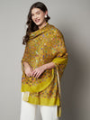 Bamboo Silk Mustard Kashmiri Women Stole with Traditional Paisley Jaal | Soft & Elegant | 80×28 Inches
