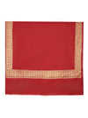 Solid Maroon Woolen Mens Shawl with Rich Embroidered Border – 80 x 40 Inches