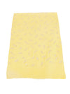 Micro Wool Yellow Feather Motif Women Stole | Soft Wrap with Subtle Woven Accents (80 × 28 Inches)