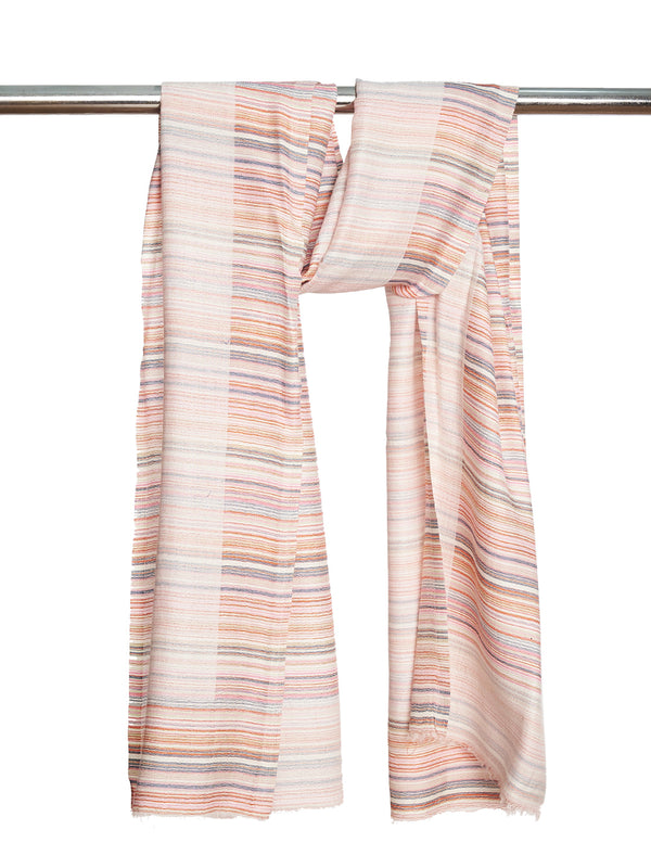 Reversible Woolen Women Stole with Fine Striped Weave | Soft Wrap (80 × 28 Inches)