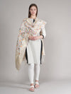 White Paithani Silk Dupatta with Multicolour Floral Zari Weave (Size: 2.5x1 m Approx)