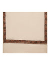 Classic Woolen Mens Shawl with Embroidered Border in Rich Beige (80 x 40 Inches)