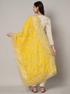Yellow Georgette Dupatta with Hand Gota Patti Work (Size: 2.5x1 m Approx)
