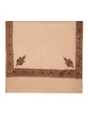 Elegant Light Brown Woolen Women Shawl with Embroidered Border – Ethnic Wrap (80 x 40 Inches)
