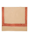 Beige Woolen Women Shawl with Traditional Embroidered Border (80 x 40 Inches)