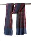 Woolen Women Stole with Ikat-Inspired Woven Motifs | Elegant Ethnic Wrap (80 × 28 Inches)