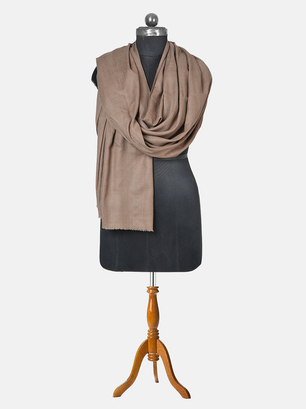 Solid Brown Fine Wool Mens Shawl – Soft Winter Wrap (80 x 40 Inches)