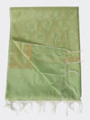 Green Banarasi Silk Dupatta with Elegant Woven Floral Jaal (Size: 2.5x1 m Approx)