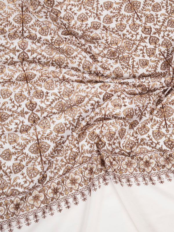 Woolen Women Shawl with Intricate Traditional Motif & Ornate Woven Border | 80 x 40 Inches