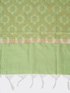 Green Banarasi Silk Dupatta with Elegant Woven Floral Jaal (Size: 2.5x1 m Approx)