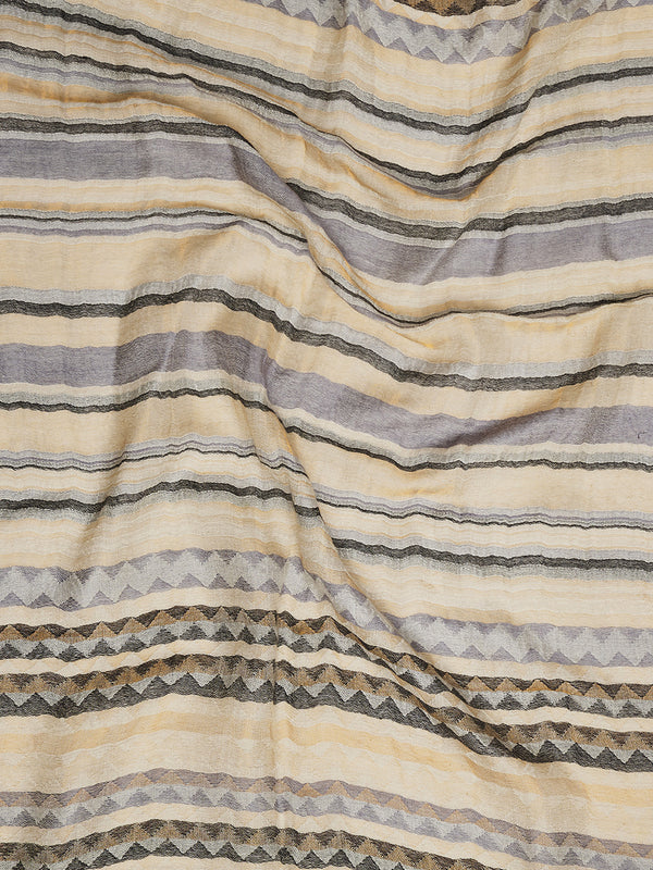 Woolen Zig-Zag Moonlight Zari Women Stole | Traditional Winter Wrap (80 x 28 Inches)