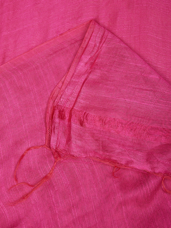 Rani Solid Cotton Dupatta with Subtle Texture & Tassel Ends (Size: 2.5x1 m Approx)