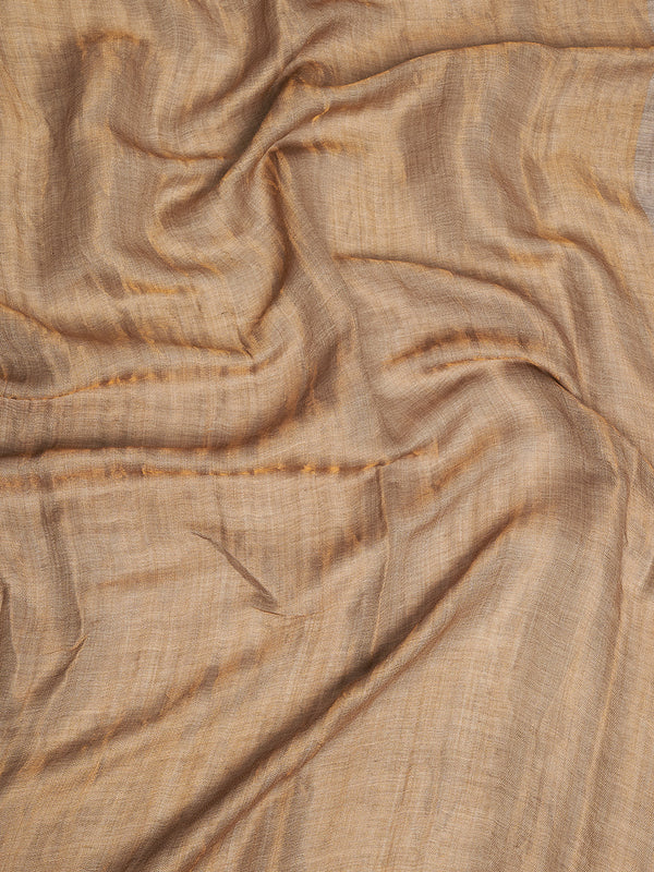 Reversible Wool Grey Women Stole with Moonlight Zari Border | Elegant Winter Wrap | 80 × 28 Inches