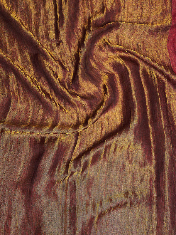 Reversible Wool Maroon Women Stole with Moonlight Zari Border | Elegant Winter Wrap | 80 × 28 Inches