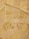Beige Cotton Woven Check Dupatta with Tassel Detailing (Size: 2.5x1 m Approx)