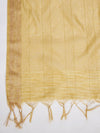 Gold Chanderi Silk Dupatta with Gold Border & Tassels (Size: 2.5x1 m Approx)