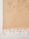 Beige Chanderi Cotton Dupatta with Subtle Floral Embroidery (Size: 2.5x1 m Approx)