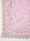 Pink Georgette Dupatta with Hand Gota Patti Work (Size: 2.5x1 m Approx)