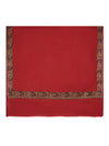 Woolen Women Shawl in Deep Maroon with Embroidered Traditional Border (80 x 40 Inches)