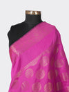 Pink Banarasi Silk Dupatta with Woven Butti Motifs & Zari Border (Size: 2.5x1 m Approx)
