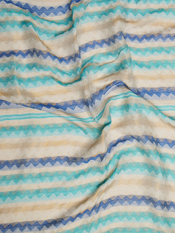 Woolen Zig-Zag Moonlight Zari Women Stole | Traditional Winter Wrap (80 x 28 Inches)