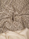 Woolen Women Shawl in Beige with All-Over Floral Jaal Weave (80 x 40 Inches)